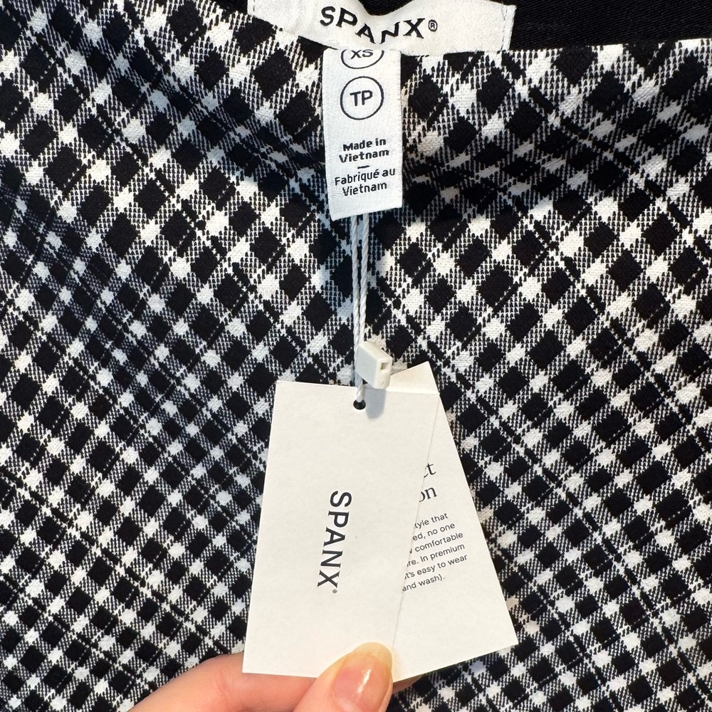 SPANX Ponte Wrap Mini Skort in Classic Black Plaid - Picture 14 of 15